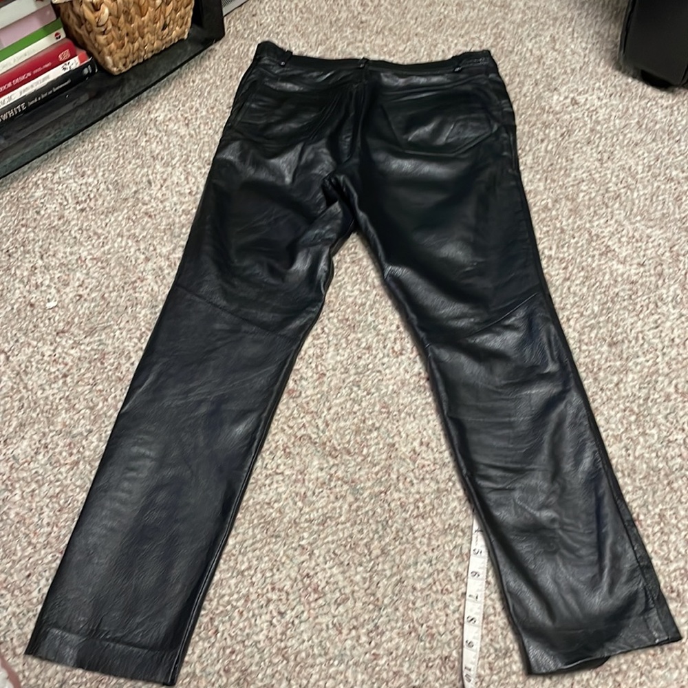 Vintage Black Leather Boot Cut Pants - Picture 7 of 9